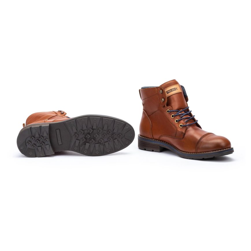 Brown Pikolinos YORK Men's Ankle Boots | GNWA67213