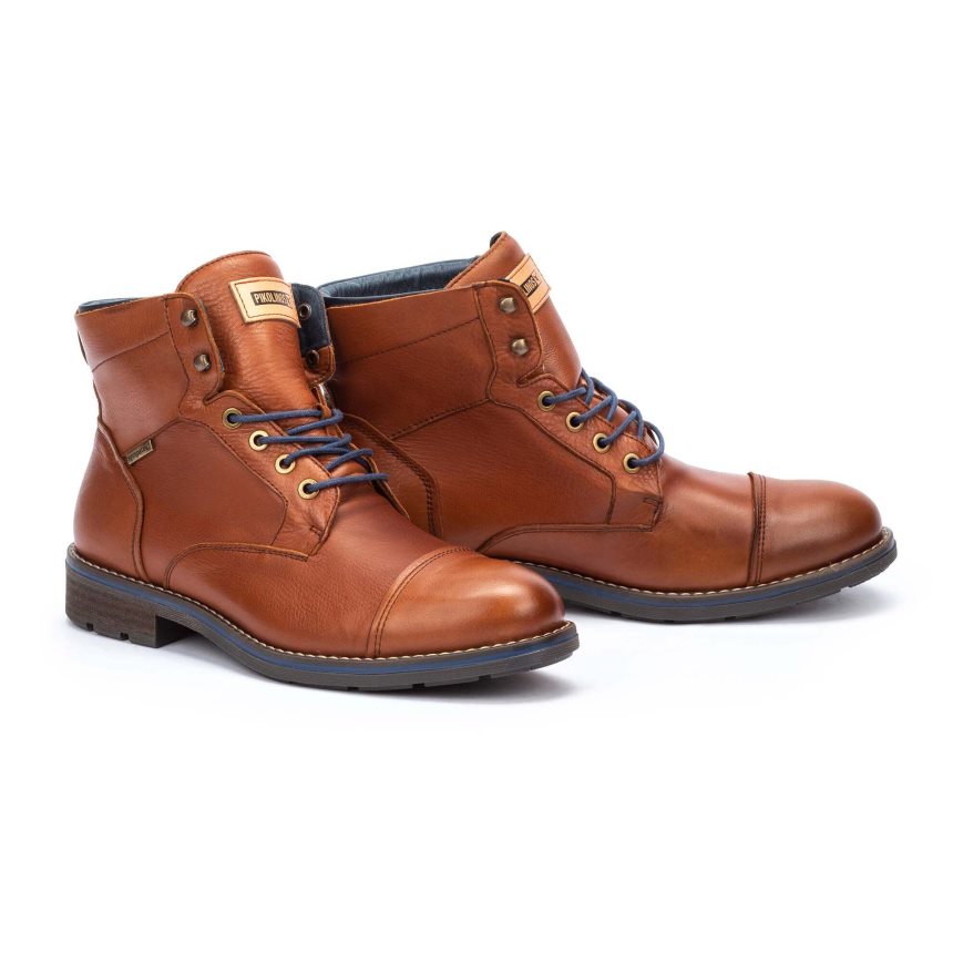 Brown Pikolinos YORK Men's Ankle Boots | GNWA67213