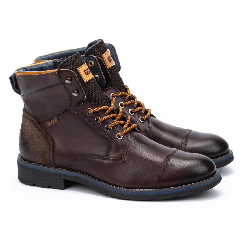 Brown Pikolinos YORK Men's Ankle Boots | LJGM21694