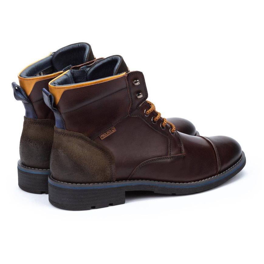 Brown Pikolinos YORK Men's Ankle Boots | LJGM21694