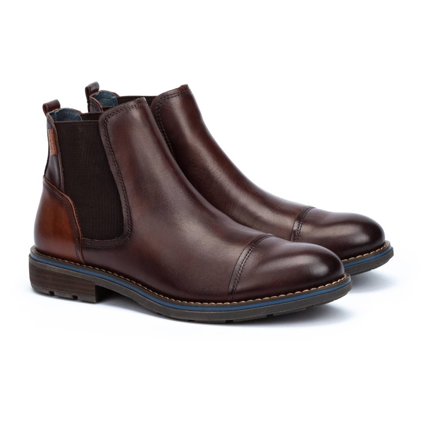 Brown Pikolinos YORK Men's Ankle Boots | MHZD67918