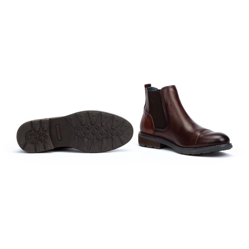 Brown Pikolinos YORK Men's Ankle Boots | MHZD67918