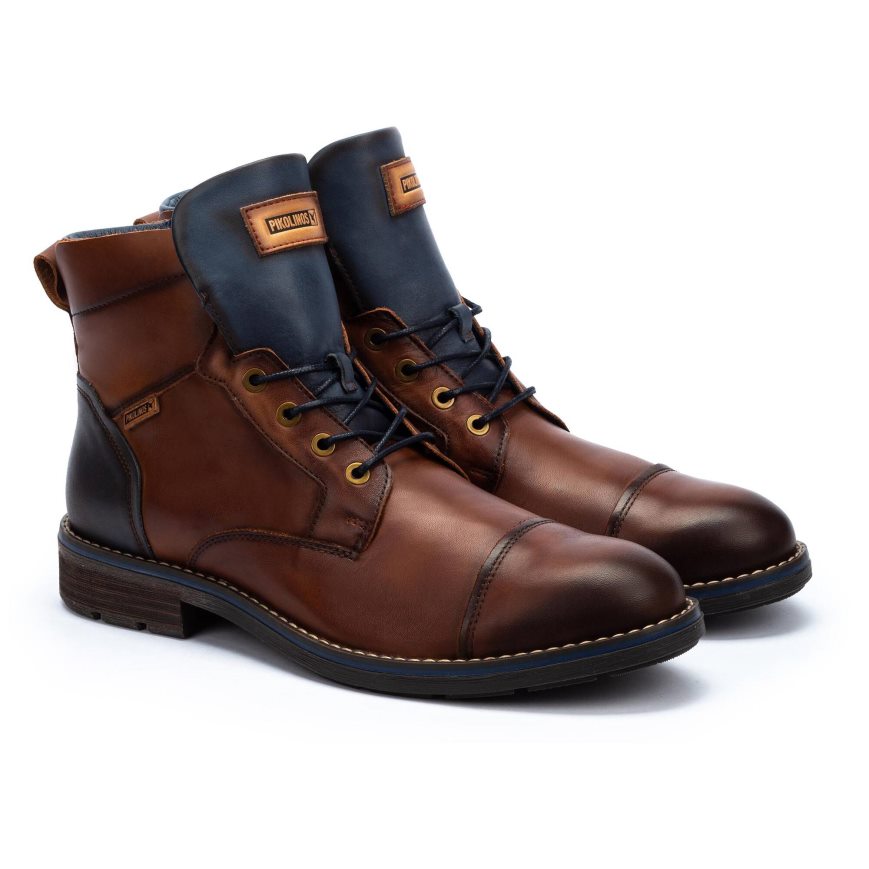 Brown Pikolinos YORK Men's Ankle Boots | ZAWJ46T02