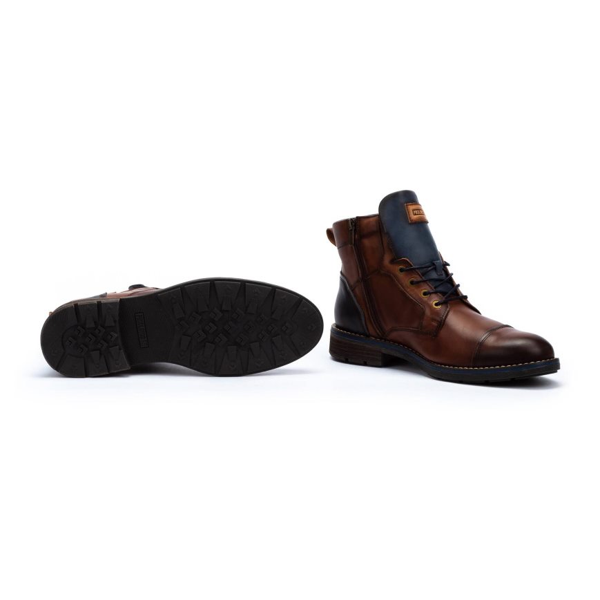 Brown Pikolinos YORK Men's Ankle Boots | ZAWJ46T02