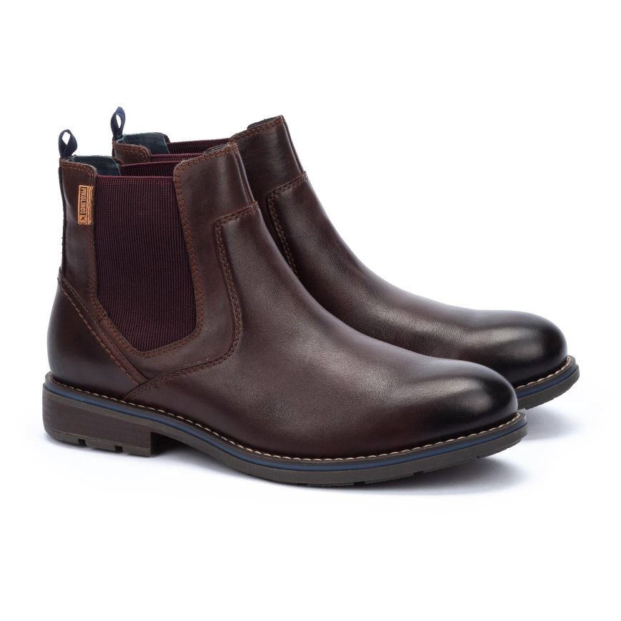 Brown Pikolinos YORK Men's Chelsea Boots | ZNPB94306