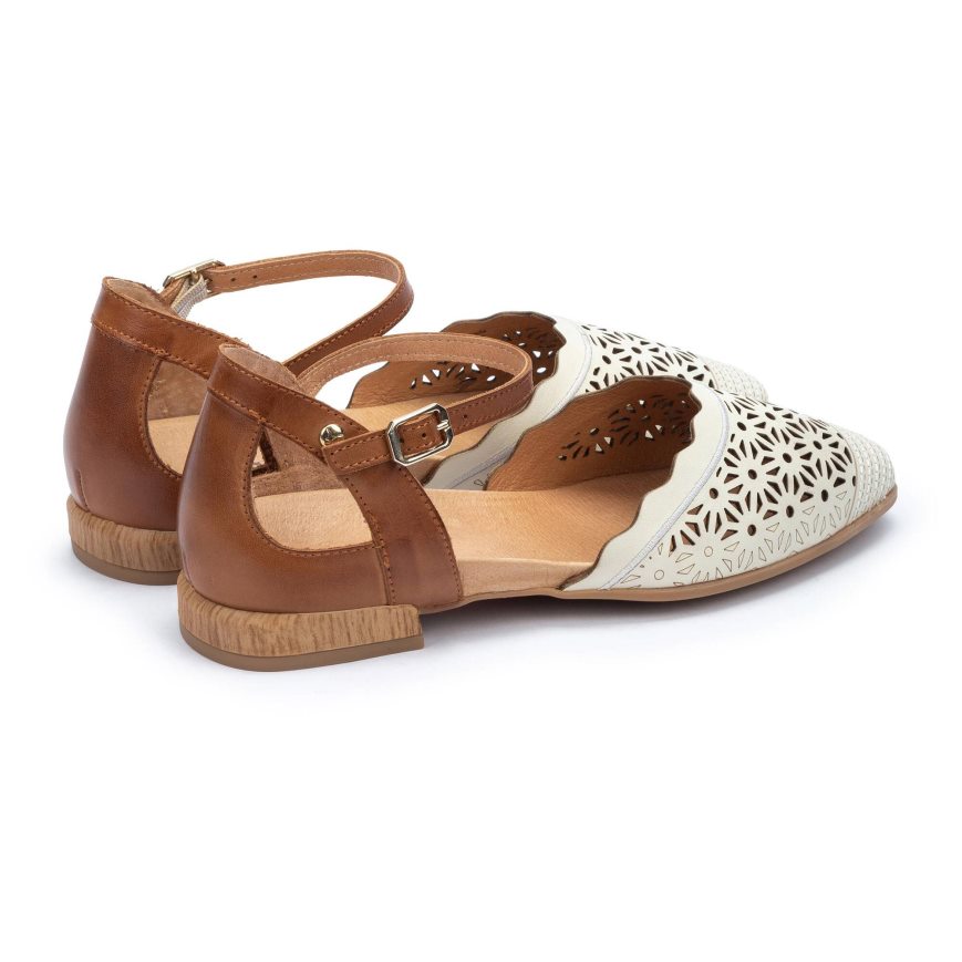 Brown / White Pikolinos BENISSA Women's Flat Sandals | CNXA04T38