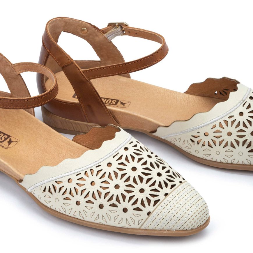 Brown / White Pikolinos BENISSA Women's Flat Sandals | CNXA04T38