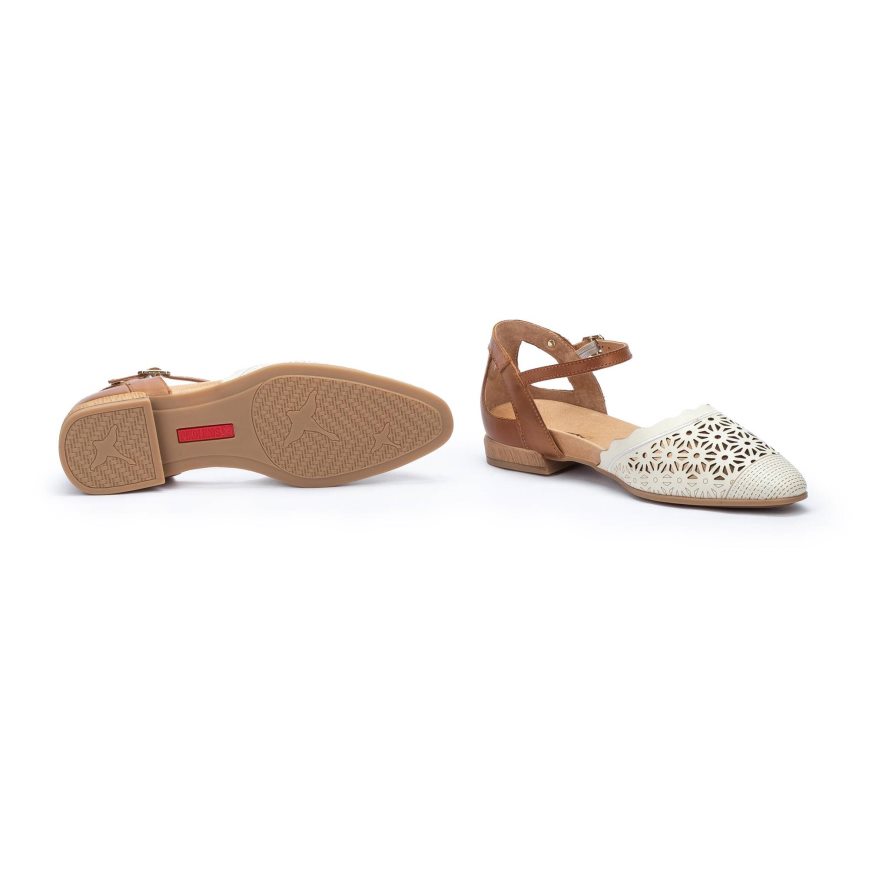 Brown / White Pikolinos BENISSA Women's Flat Sandals | CNXA04T38