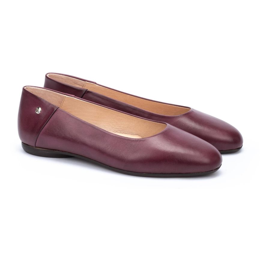 Burgundy Pikolinos ALMERIA Women's Ballet Flats | DXME08139