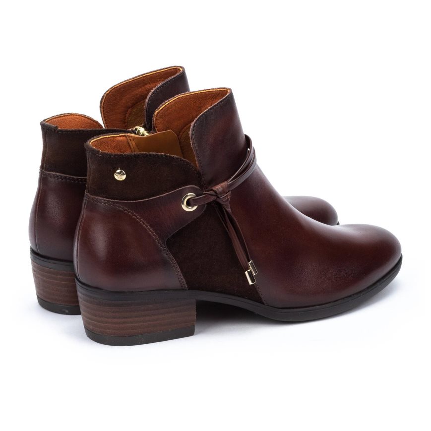 Burgundy Pikolinos DAROCA Women's Ankle Boots | R1EY19468