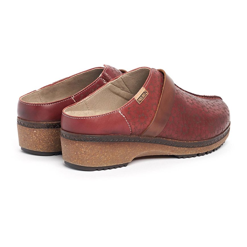 Burgundy Pikolinos GRANADA Women's Clogs | FCYA94830