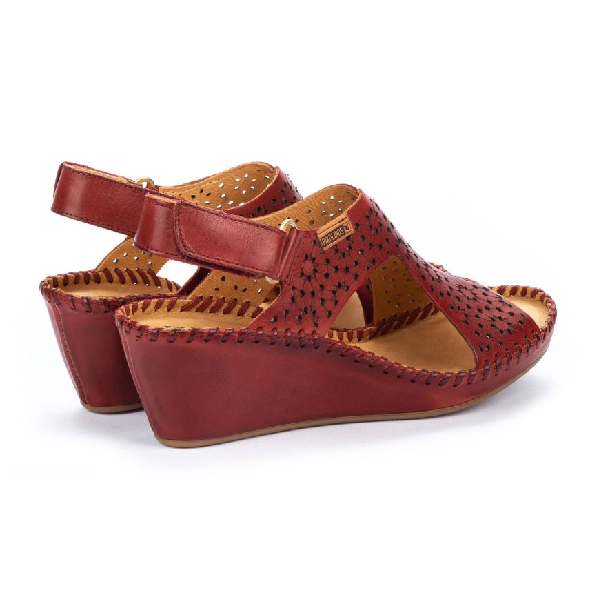 Burgundy Pikolinos MARGARITA Women's Wedge Sandals | IMEU6273T