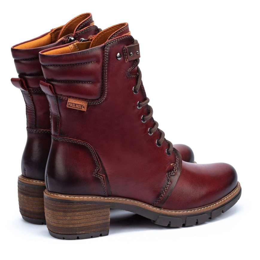 Burgundy Pikolinos SAN SEBASTIAN Women's Ankle Boots | IFDP19264