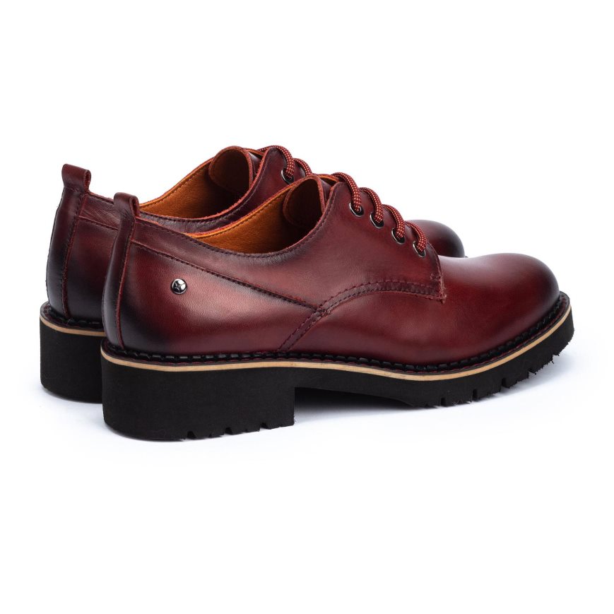 Burgundy Pikolinos VICAR Women's Derby Shoes | OBZH61709