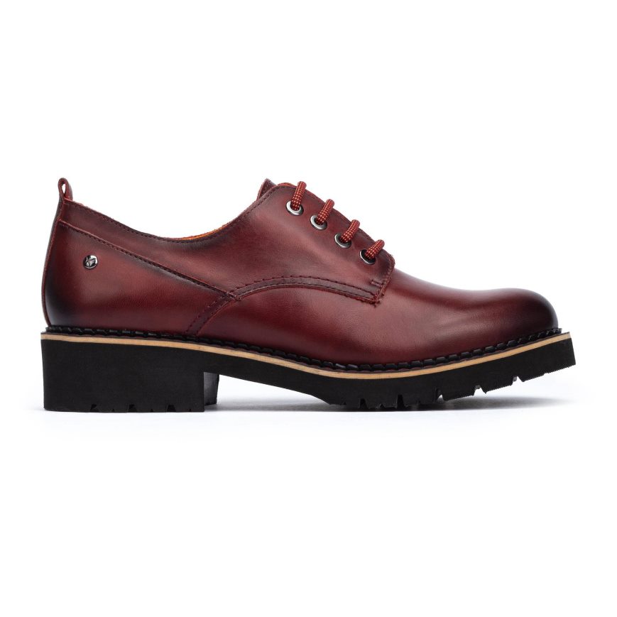 Burgundy Pikolinos VICAR Women\'s Derby Shoes | OBZH61709