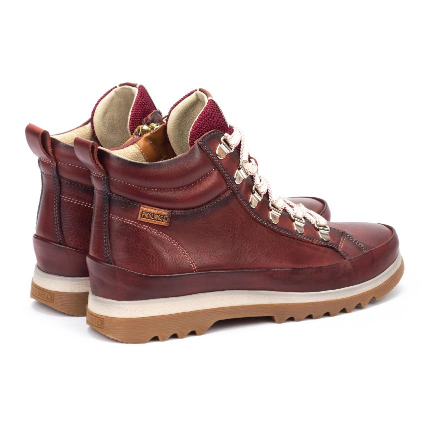 Burgundy Pikolinos VIGO Women's Ankle Boots | FGNE92074