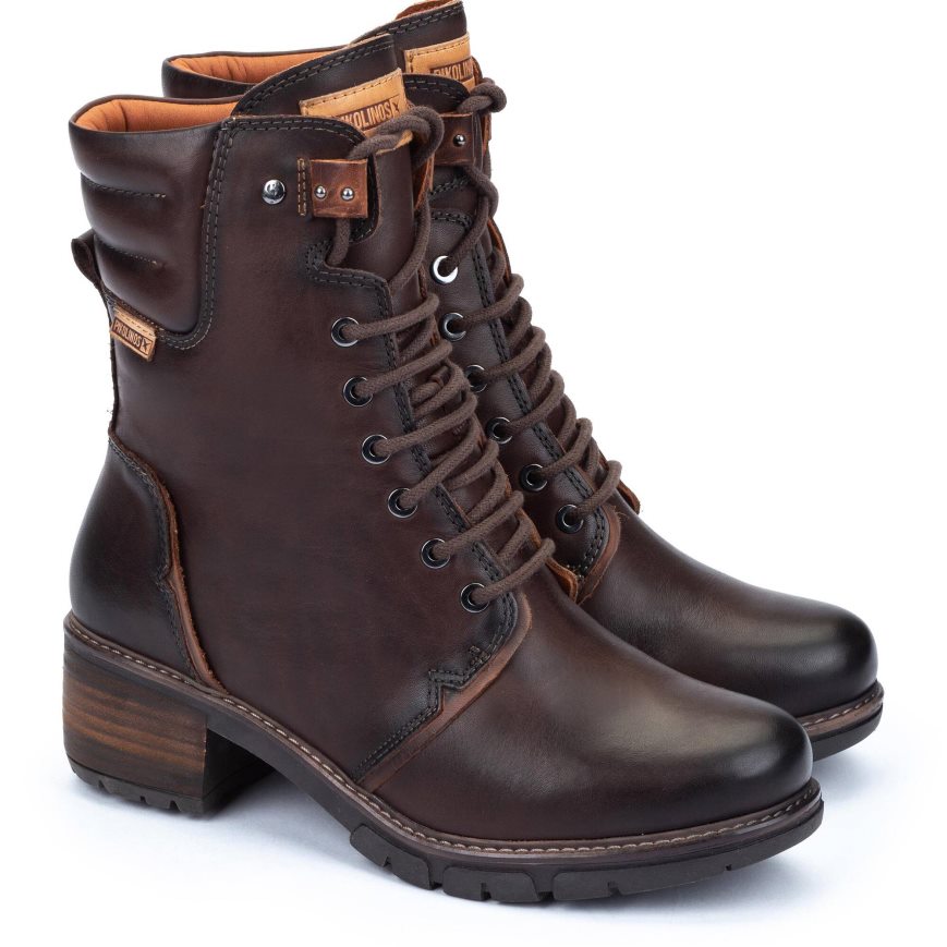 Chocolate Pikolinos SAN SEBASTIAN Women's Ankle Boots | CG1E36189