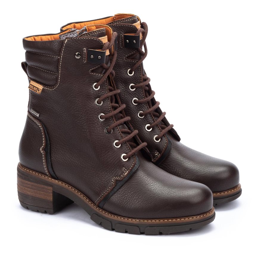 Chocolate Pikolinos SAN SEBASTIAN Women's Ankle Boots | ECIG710T2