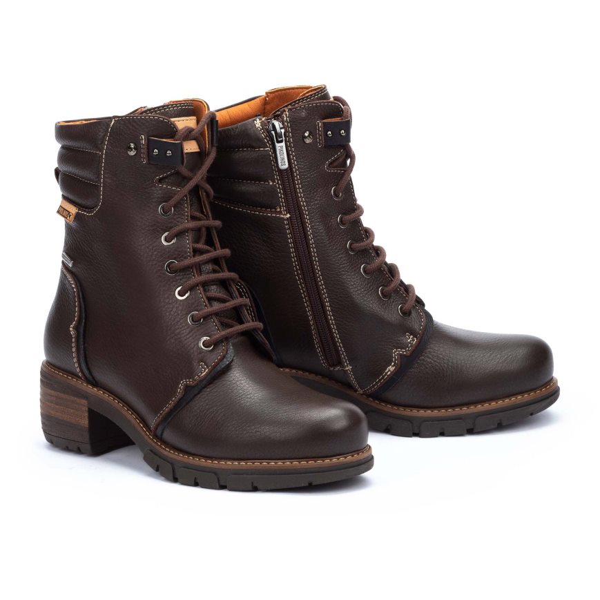 Chocolate Pikolinos SAN SEBASTIAN Women's Ankle Boots | ECIG710T2