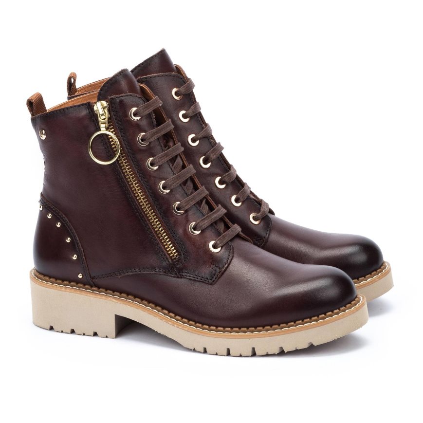 Chocolate Pikolinos VICAR Women's Ankle Boots | JEUG62314