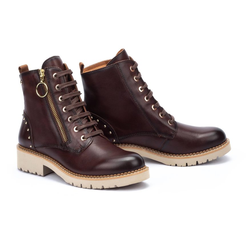 Chocolate Pikolinos VICAR Women's Ankle Boots | JEUG62314