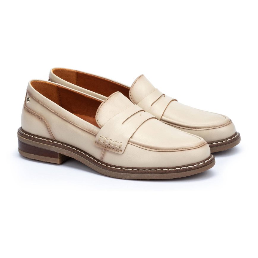 Cream Pikolinos ALDAYA Women's Loafers | CMAI83749