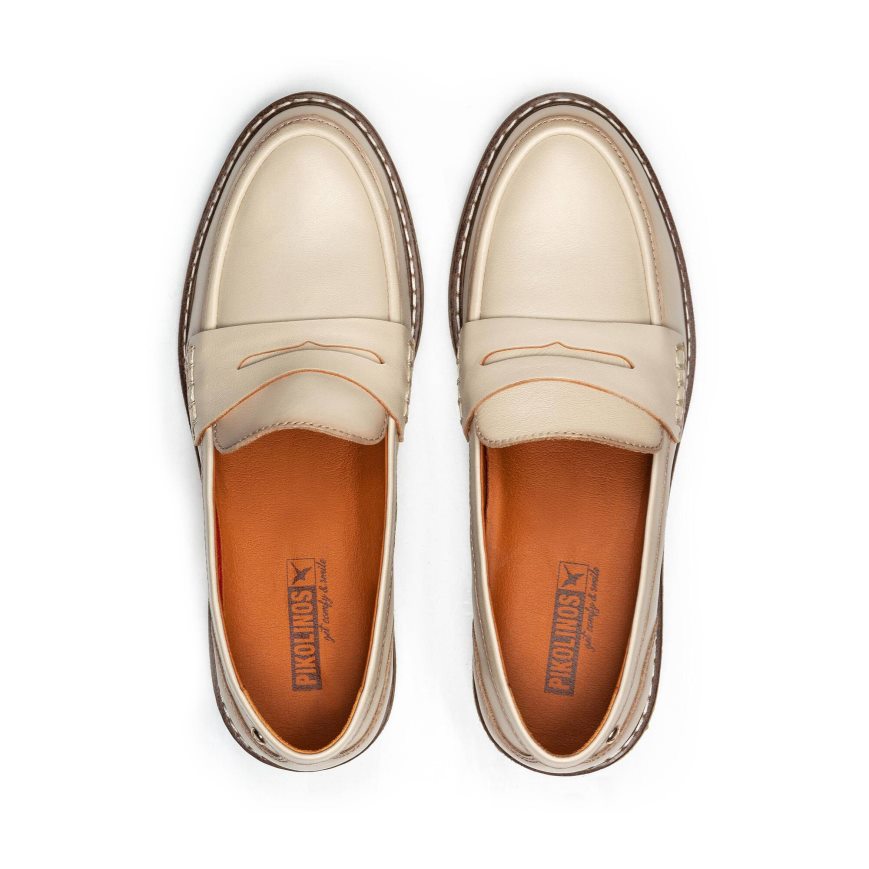 Cream Pikolinos ALDAYA Women's Loafers | CMAI83749