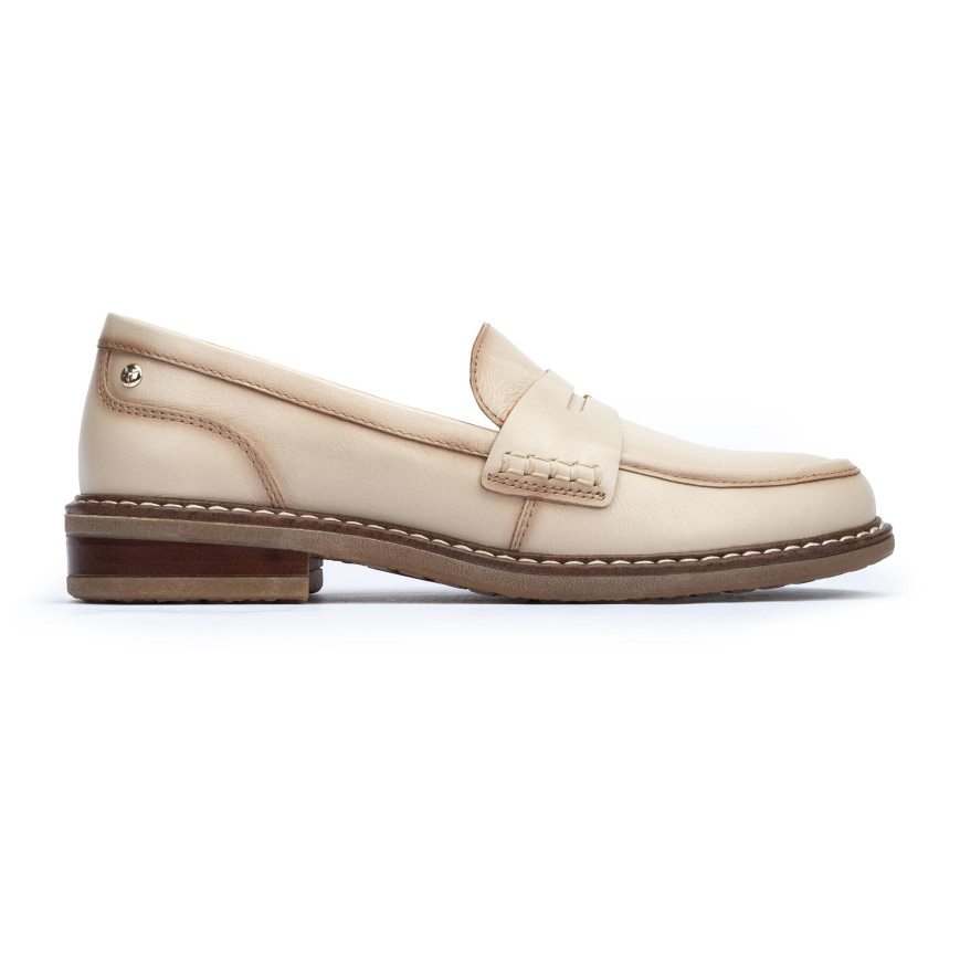 Cream Pikolinos ALDAYA Women\'s Loafers | CMAI83749