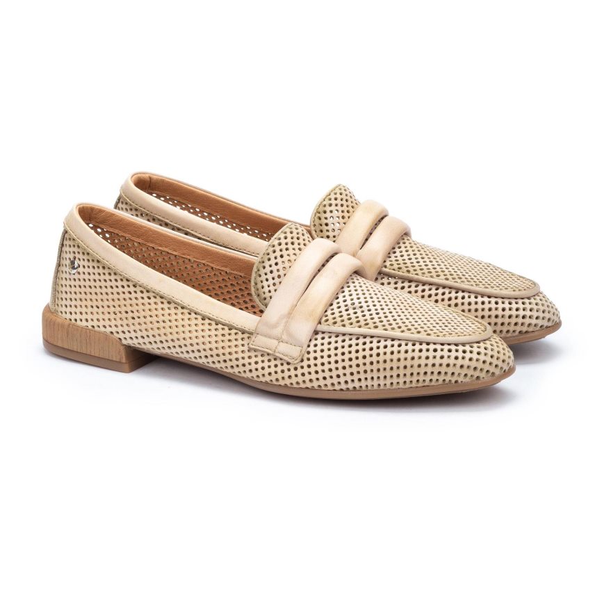 Cream Pikolinos ALMERIA Women's Loafers | DIOP968T3