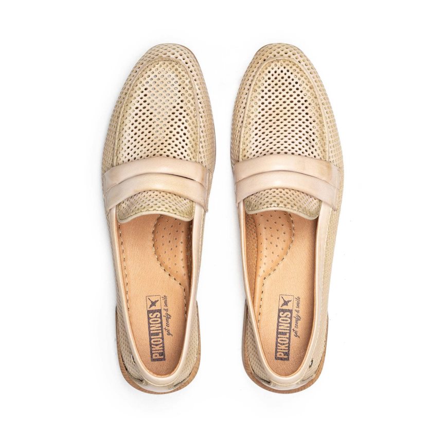 Cream Pikolinos ALMERIA Women's Loafers | DIOP968T3