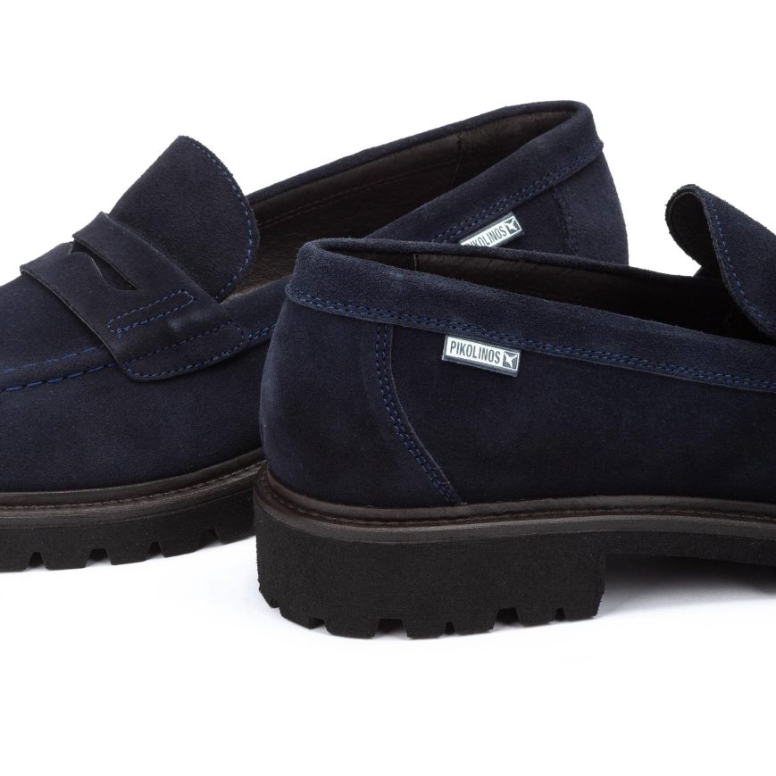 Dark Blue Pikolinos TOLEDO Men's Moccasins | JOIM93460