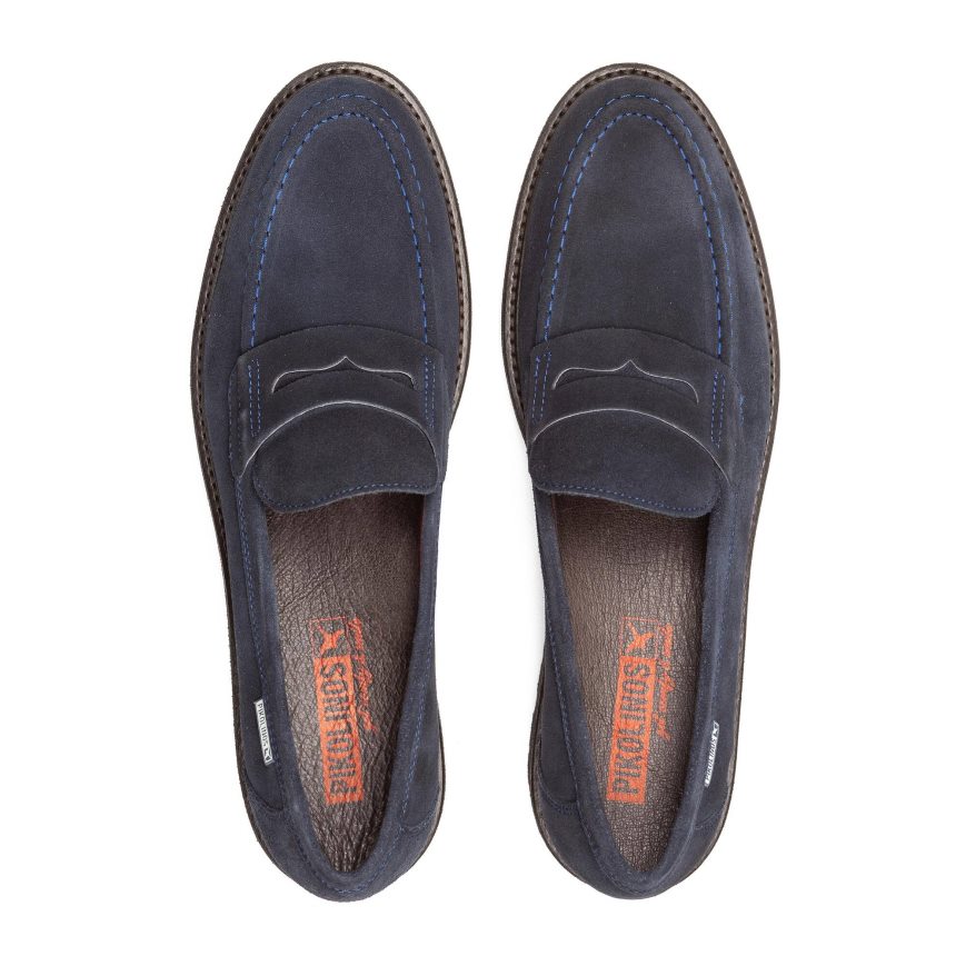 Dark Blue Pikolinos TOLEDO Men's Moccasins | JOIM93460