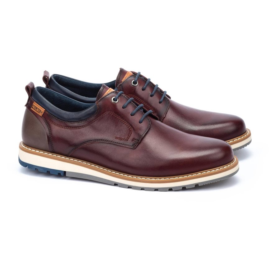 Dark Red Pikolinos BERNA Men's Lace Up Shoes | GXAS7620T