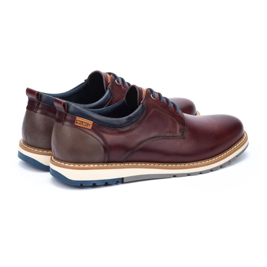 Dark Red Pikolinos BERNA Men's Lace Up Shoes | GXAS7620T