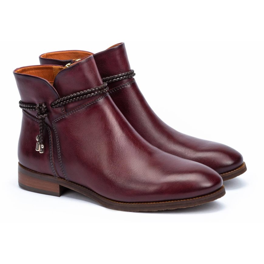 Dark Red Pikolinos ROYAL W4D-8908 Women's Ankle Boots | EPAZ84370