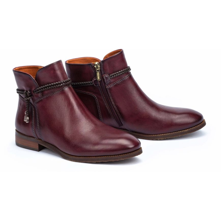 Dark Red Pikolinos ROYAL W4D-8908 Women's Ankle Boots | EPAZ84370