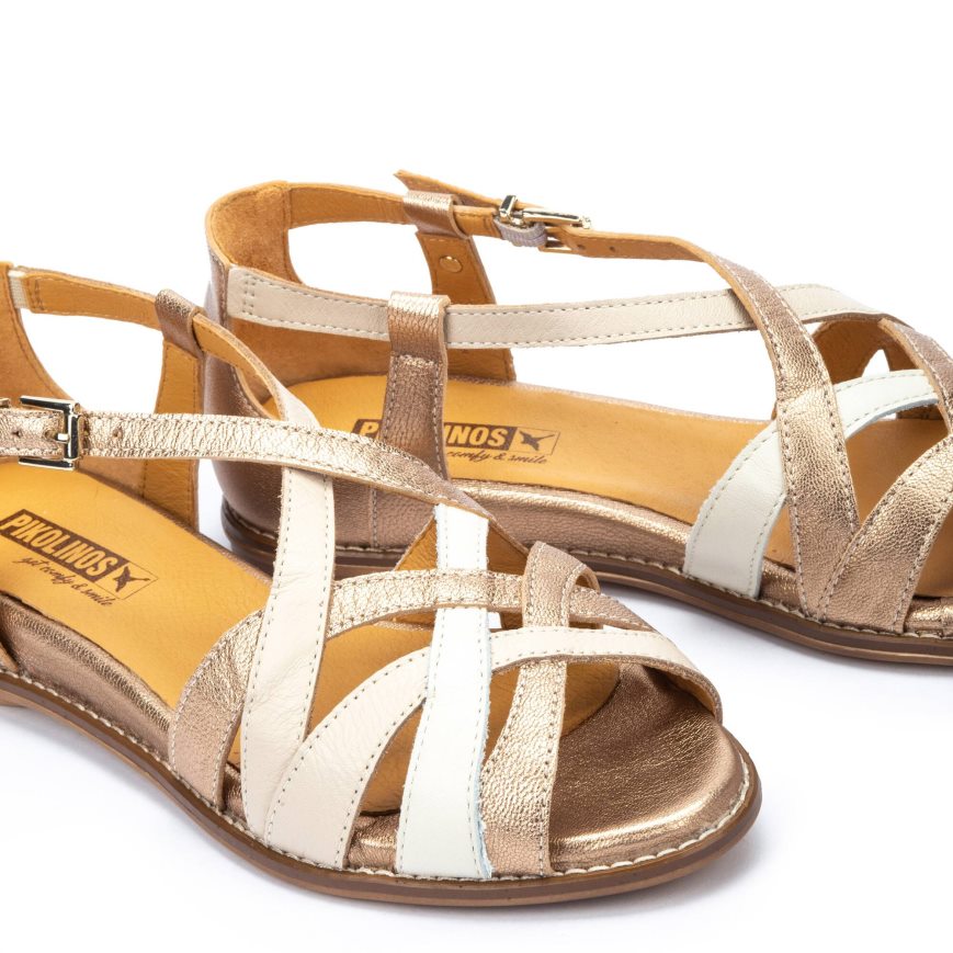 Gold Pikolinos TALAVERA Women's Sandals | J1RX26T13