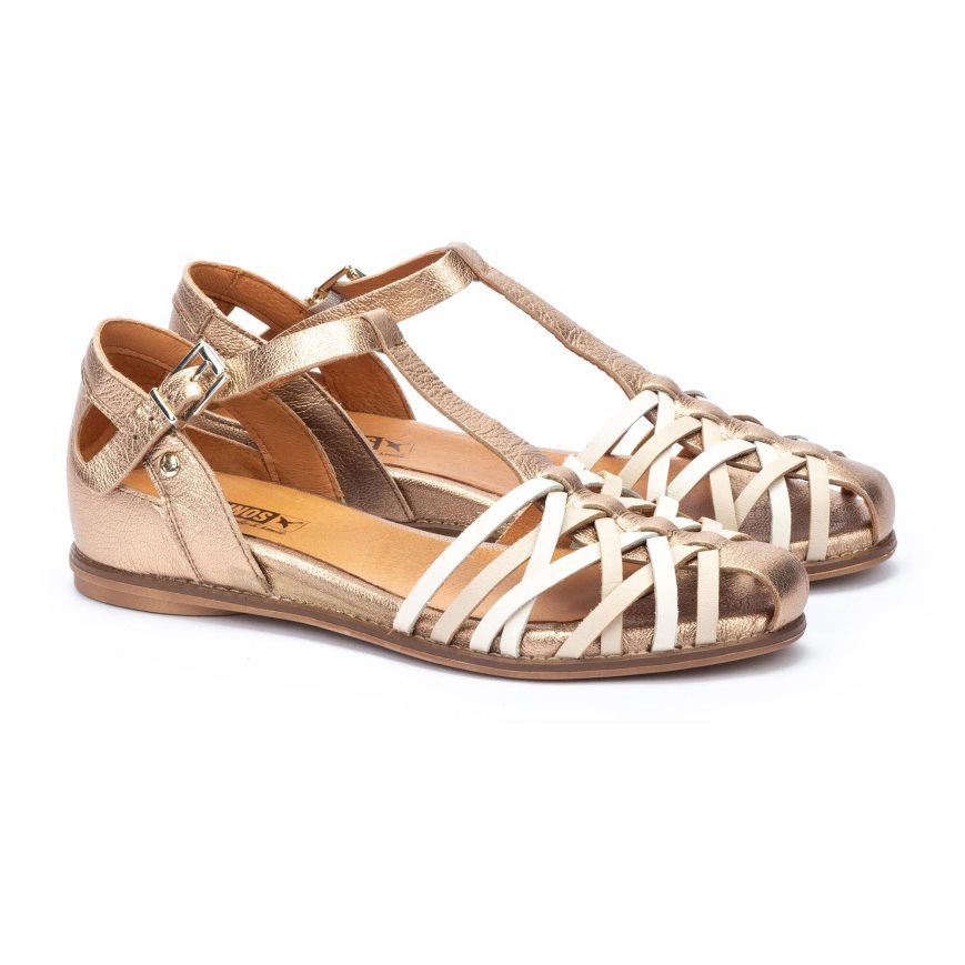 Gold Pikolinos TALAVERA Women's Sandals | MRI171086