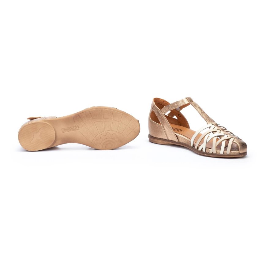 Gold Pikolinos TALAVERA Women's Sandals | MRI171086