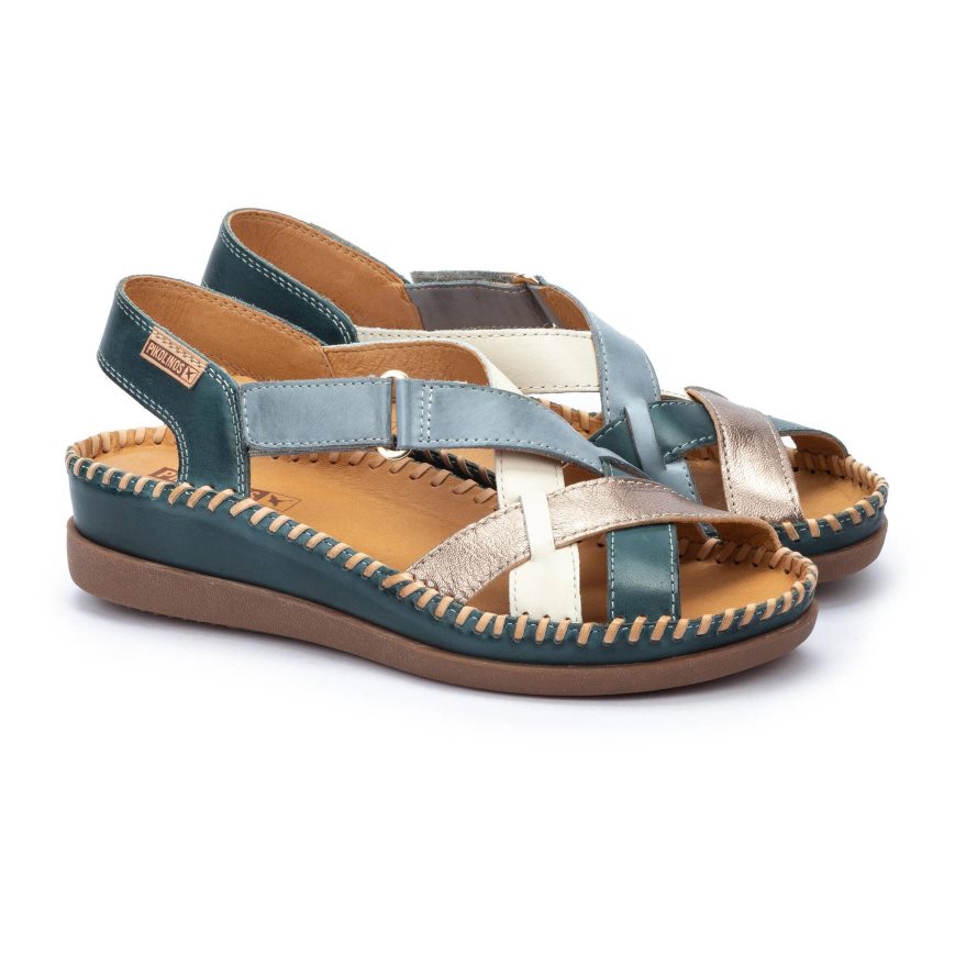 Multicolor Pikolinos CADAQUES Women's Wedge Sandals | NZMT42816