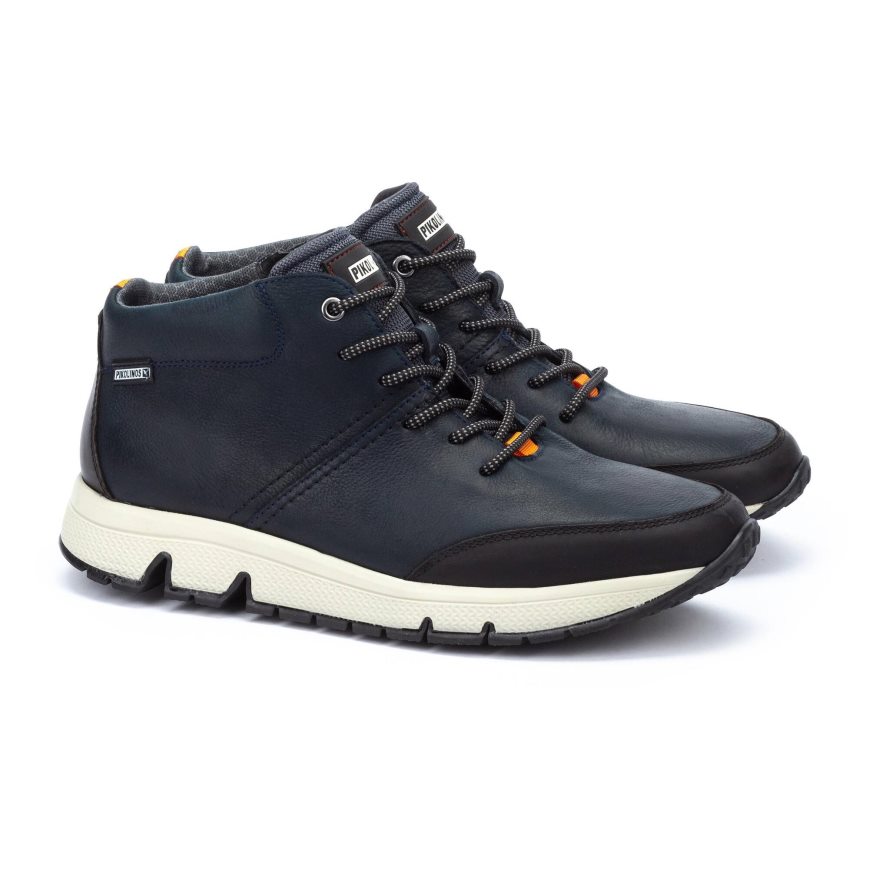 Navy Pikolinos FERROL Men's Sneakers | ZN1OT3872