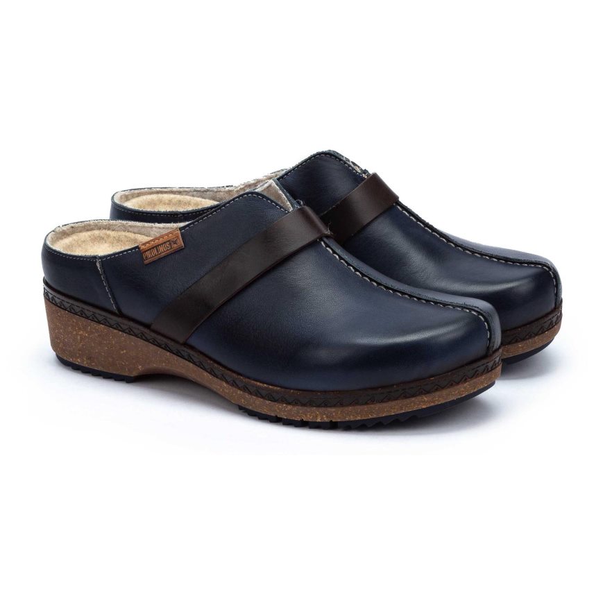 Navy Pikolinos GRANADA Women's Clogs | VFXQ476T1