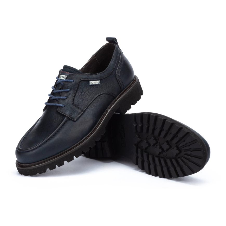 Navy Pikolinos TOLEDO Men's Lace Up Shoes | QGXV013T8