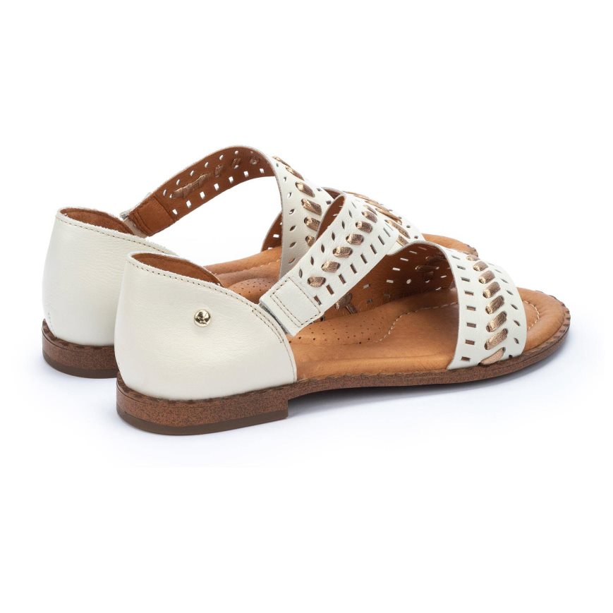 White Pikolinos ALGAR Women's Flat Sandals | ZHVP096T4