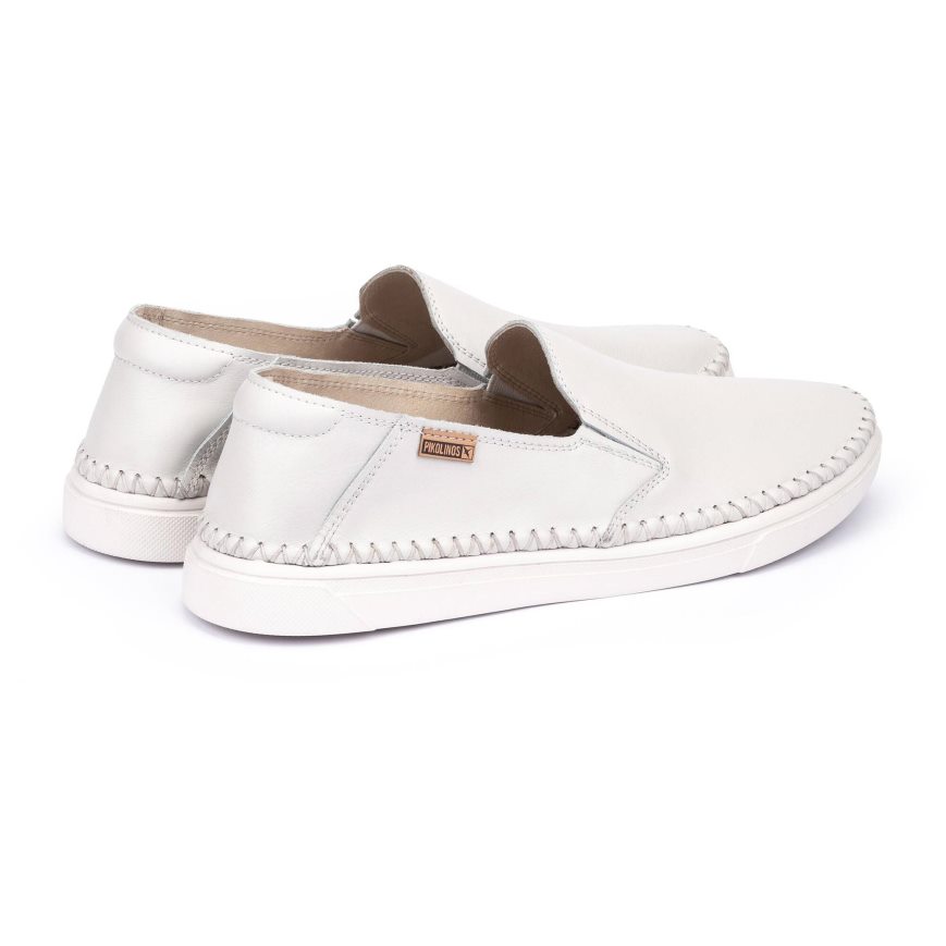 White Pikolinos ALICANTE Men's Moccasins | SNDG83470