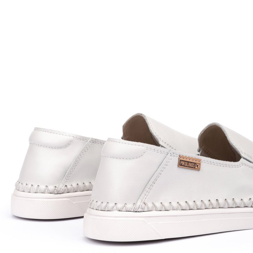 White Pikolinos ALICANTE Men's Moccasins | SNDG83470