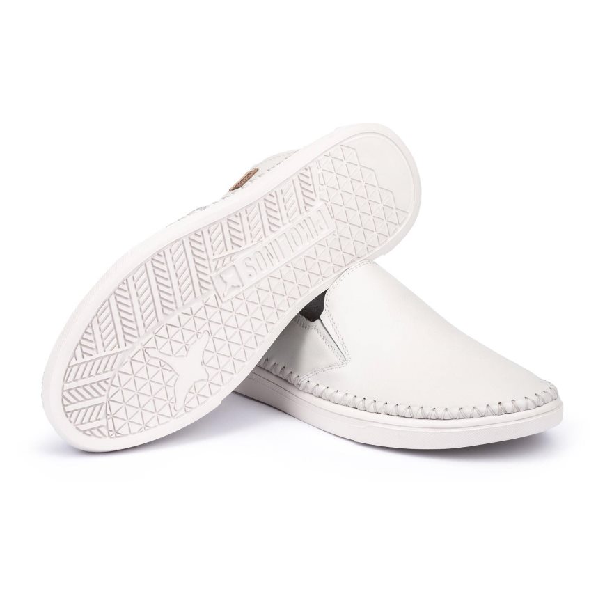 White Pikolinos ALICANTE Men's Moccasins | SNDG83470