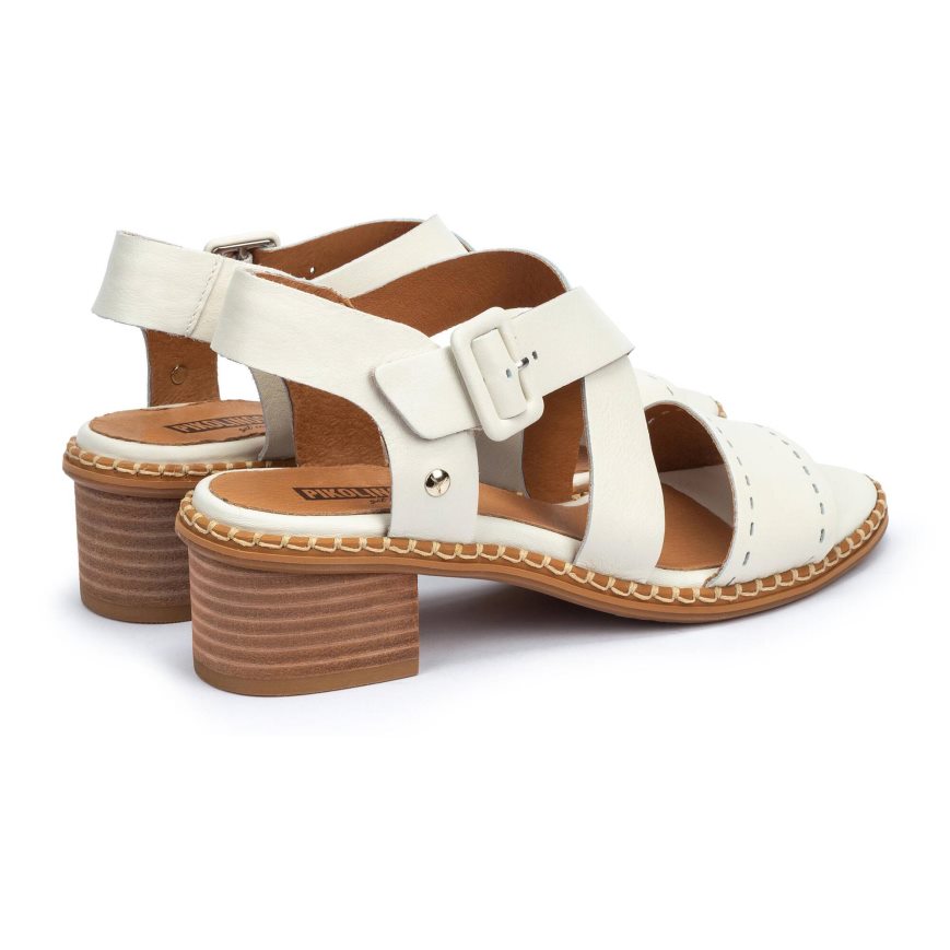 White Pikolinos BLANES Women's Heels Sandals | ELHV71648