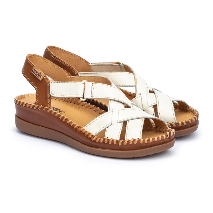 White Pikolinos CADAQUES Women's Sandals | 1HSE31894