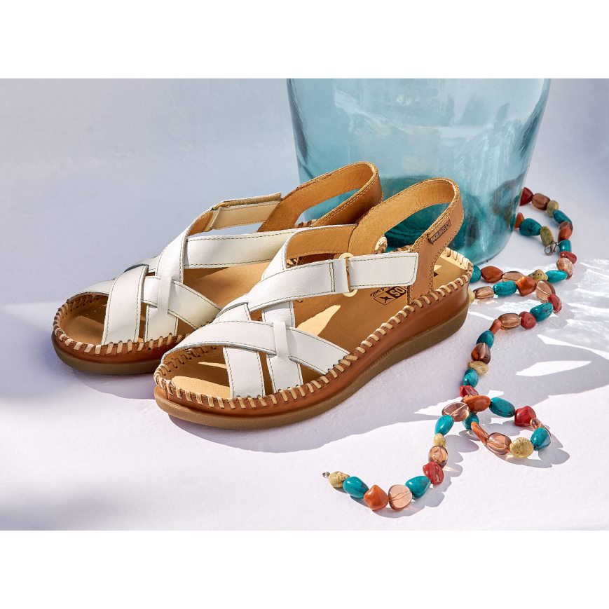 White Pikolinos CADAQUES Women's Sandals | 1HSE31894